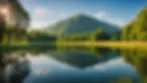 Eye-level view of a serene outdoor landscape ideal for reflecting and setting goals