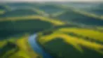 High angle view of a serene natural landscape reflecting calm and focus in coaching